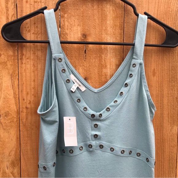 NWT Maurice’s Teal Wide Strap Flowy Camisole XS with Decorative Eyelets - Picture 3 of 7